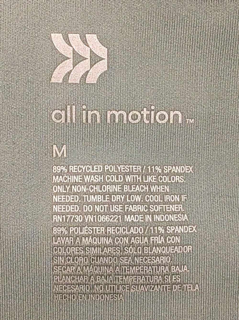 All in Motion Womens Seafoam Green Full Zip Pullover Thumbhole Active Top Size M - Picture 5 of 5